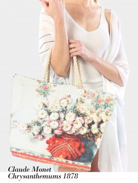 Chrysanthemums Oil Painting Shoulder Bag